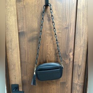 Black Leather Crossbody Bag